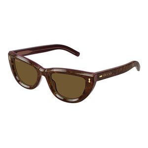 Gucci Sunglasses Cat Eye Full Rim, Brown/Pink Frame and Brown Lens GG1521S003
